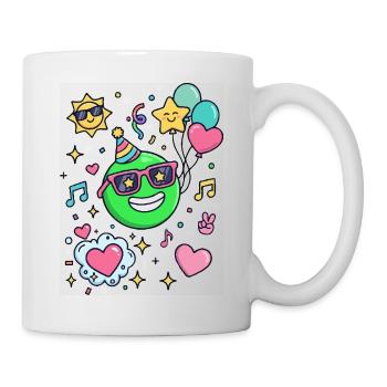 Sourire festif avec ballons - Mug blanc - blanc - Droite