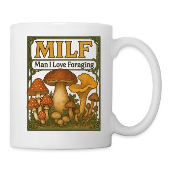 Mushroom Foraging Vintage Panel - Mug - white - Right