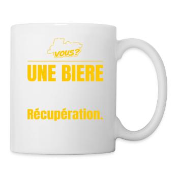Une bière après le sport c'est de la récupération - Mug blanc - blanc - Droite