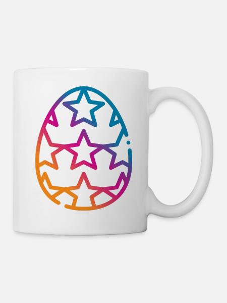 Buntes Osterei Ostern - Tasse - Weiß