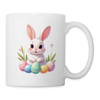 Lapin de Pâques avec des œufs pastel - Mug blanc - blanc - Droite