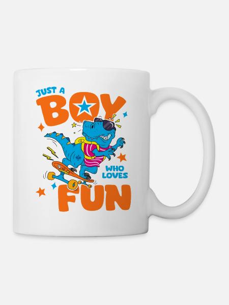 just a boy who loves fun funny shirt kid - Mug blanc - blanc
