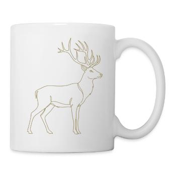 Art de ligne de cerf doré - Mug blanc - blanc - Droite