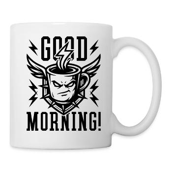 Good Morning Kaffeetasse Blitz Schwarz - Tasse - Weiß - Rechts