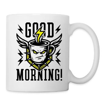 Good Morning Kaffeetasse Blitz Gelb - Tasse - Weiß - Rechts