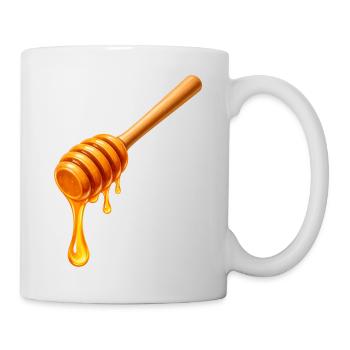 Honiglöffel mit tropfendem Honig Illustration  - Tasse - Weiß - Rechts