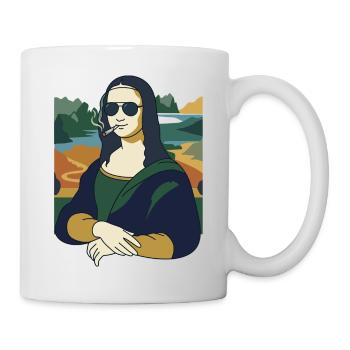 La Joconde fume de l’art drôle - Mug blanc - blanc - Droite