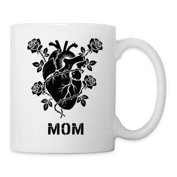 Anatomisches Herz Rosen MOM - Tasse - Weiß - Rechts