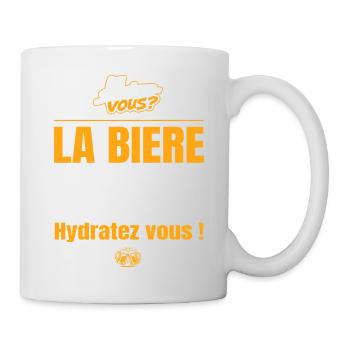 La bière est composée à 90% d'eau, hydratez vous ! - Mug blanc - blanc - Droite