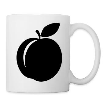 Pfirsich-Silhouette – süßes Sommerdesign - Tasse - Weiß - Rechts