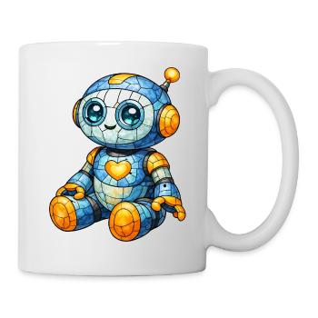 Robot Motif Stained Glass Window Look Cartoon - Mug - white - Right