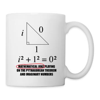 Motif mathématique drôle avec une blague sur Pythagore - Mug blanc - blanc - Droite