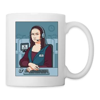 Mona Lisa Support Mitarbeiter Humor - Tasse - Weiß - Rechts