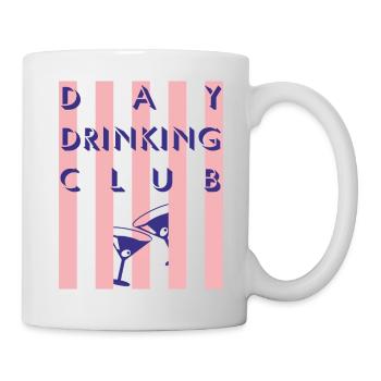 Imprimé rayé de club à boire de jour - Mug blanc - blanc - Droite