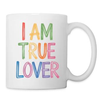 Je suis un vrai amoureux Écriture colorée Imprimé - Mug blanc - blanc - Droite