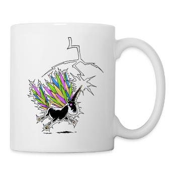 Einhorn-Blitzableiter - Tasse - Weiß - Rechts