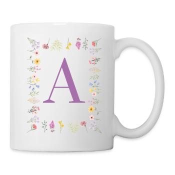 Floral Initial - Tasse - Weiß - Rechts