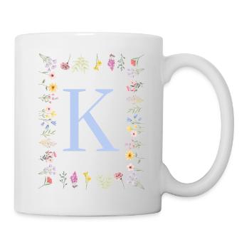 Feminin Flower Monogramm K - Tasse - Weiß - Rechts