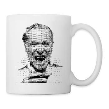 Charles Bukowskis Rasterporträt - Tasse - Weiß - Rechts