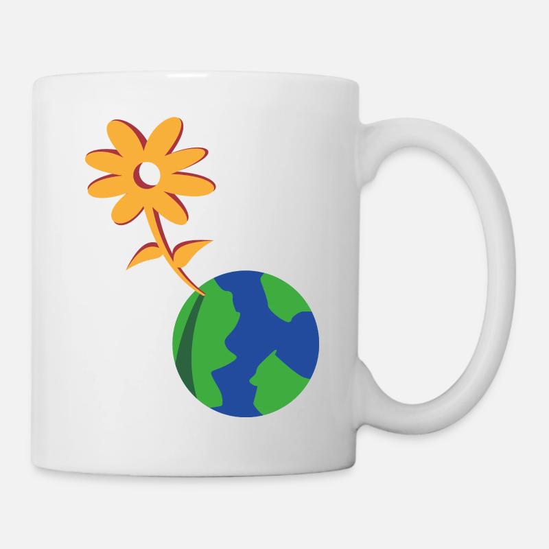 Fleur sur Terre ÉcoSymbiose - Mug blanc - blanc