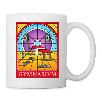 Stained Glass Gym Scene Illustration - Mug - white - Right