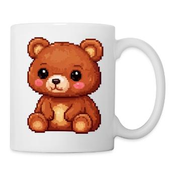 Teddy Bear Pixel Comic - Mug blanc - blanc - Droite