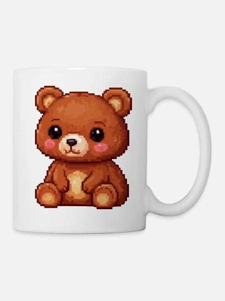 Teddybär Pixel Comic - Tasse - Weiß