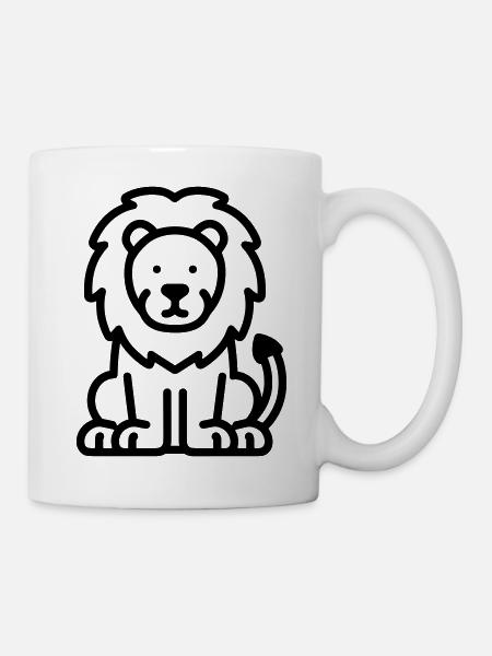 Löwe - Tasse - Weiß