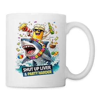 Shark Party: Shut Up Liver Tee - Mug - white - Right
