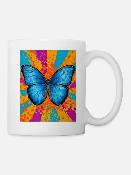 Schmetterling - Tasse - Weiß