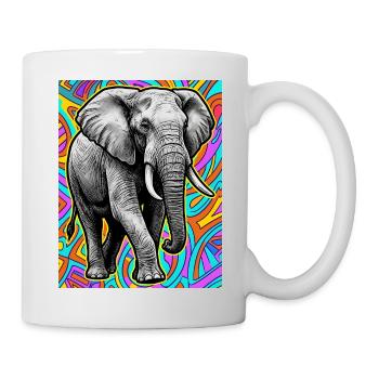 Elefant - Tasse - Weiß - Rechts