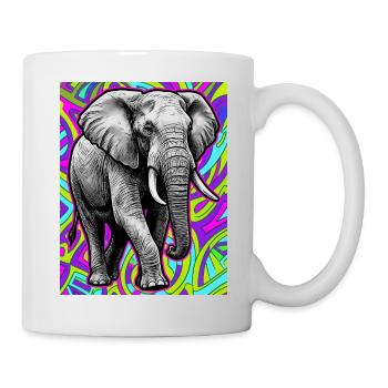 Elefant - Tasse - Weiß - Rechts