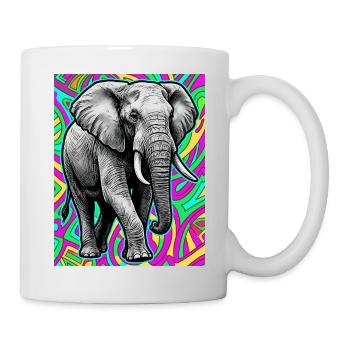 Elefant - Tasse - Weiß - Rechts