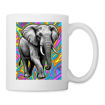 Elefant - Tasse - Weiß - Rechts