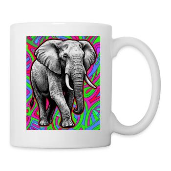 Elefant - Tasse - Weiß - Rechts