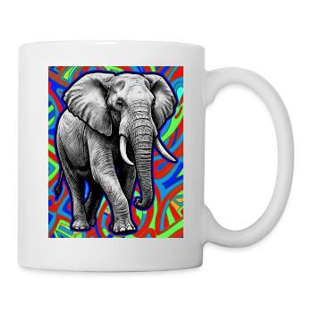 Elefant - Tasse - Weiß - Rechts