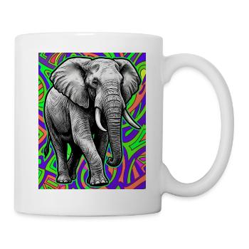 Elefant - Tasse - Weiß - Rechts