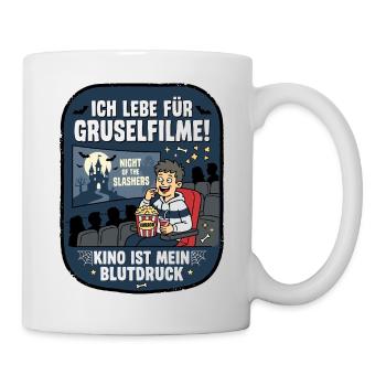 Ich lebe für Gruselfilme Humor - Tasse - Weiß - Rechts