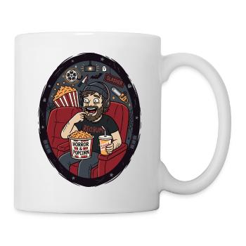 Cinéma d’horreur popcorn humour du soir - Mug blanc - blanc - Droite