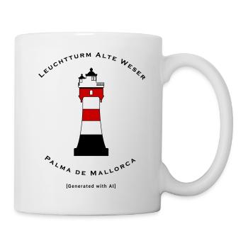 Leuchtturm Roter Sand - Nordsee Ostsee AI KI   - Tasse - Weiß - Rechts