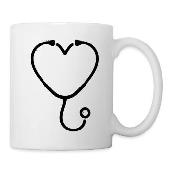 Plan de médecine cardiaque par stéthoscope - Mug blanc - blanc - Droite