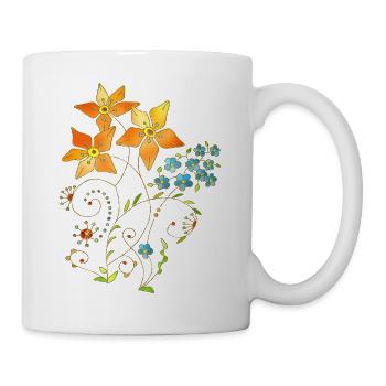 Blumen - Tasse - Weiß - Rechts