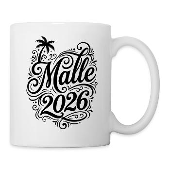 Malle 2026 Palme Mallorca - Tasse - Weiß - Rechts