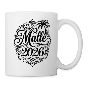 Malle 2026 Palme Mallorca - Tasse - Weiß - Rechts