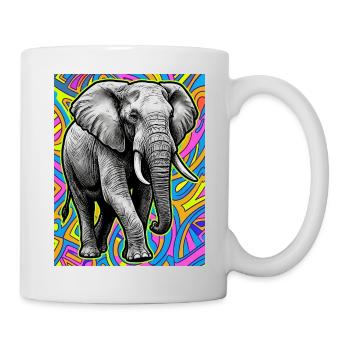 Elefant - Tasse - Weiß - Rechts