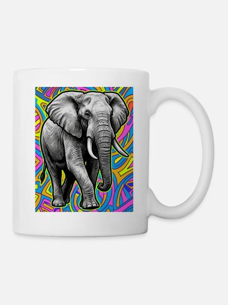 Elefant - Tasse - Weiß