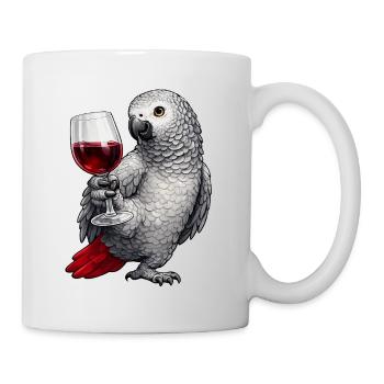 Graupapagei Weinglas - Tasse - Weiß - Rechts