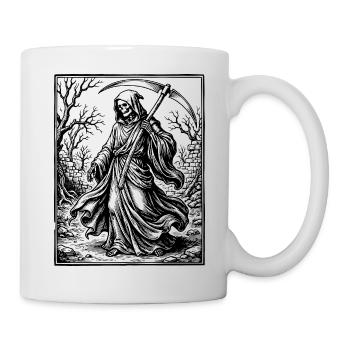 Grim Reaper Gotische Illustration - Tasse - Weiß - Rechts