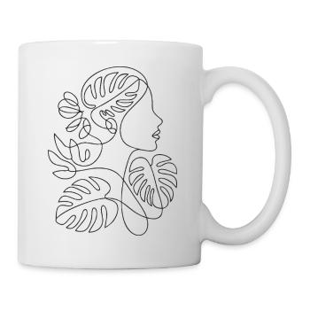 Botanical Line Art: Woman Profile - Mug - white - Right