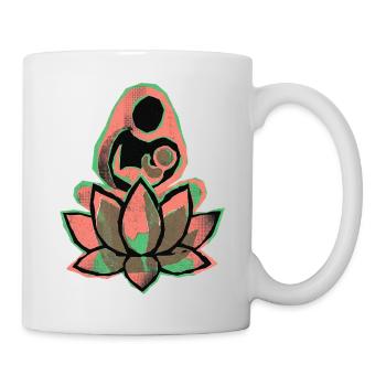 Yoga mère-enfant - Mug blanc - blanc - Droite